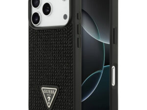 Guess Rhinestone Triangle Apple iPhone 17 Pro Max hátlap tok, fekete