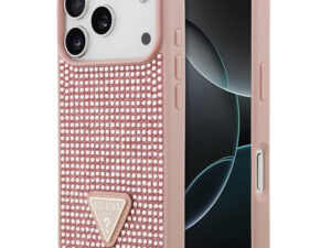 Guess Rhinestone Triangle Apple iPhone 17 Pro hátlap tok, rózsaszín