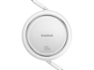 Baseus Free2Draw Mini USB-C töltő-és adatkábel, kihúzható, automata behúzó funkcióval, 100W, 1m, fehér
