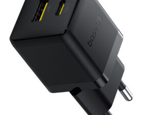 Baseus Palm 2in1 USB-C-USB-A hálózati gyorstöltő adapter, 30W, fekete