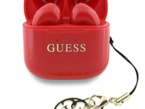Guess Classic Logo Charm TWS vezeték nélküli fülhallgató, piros