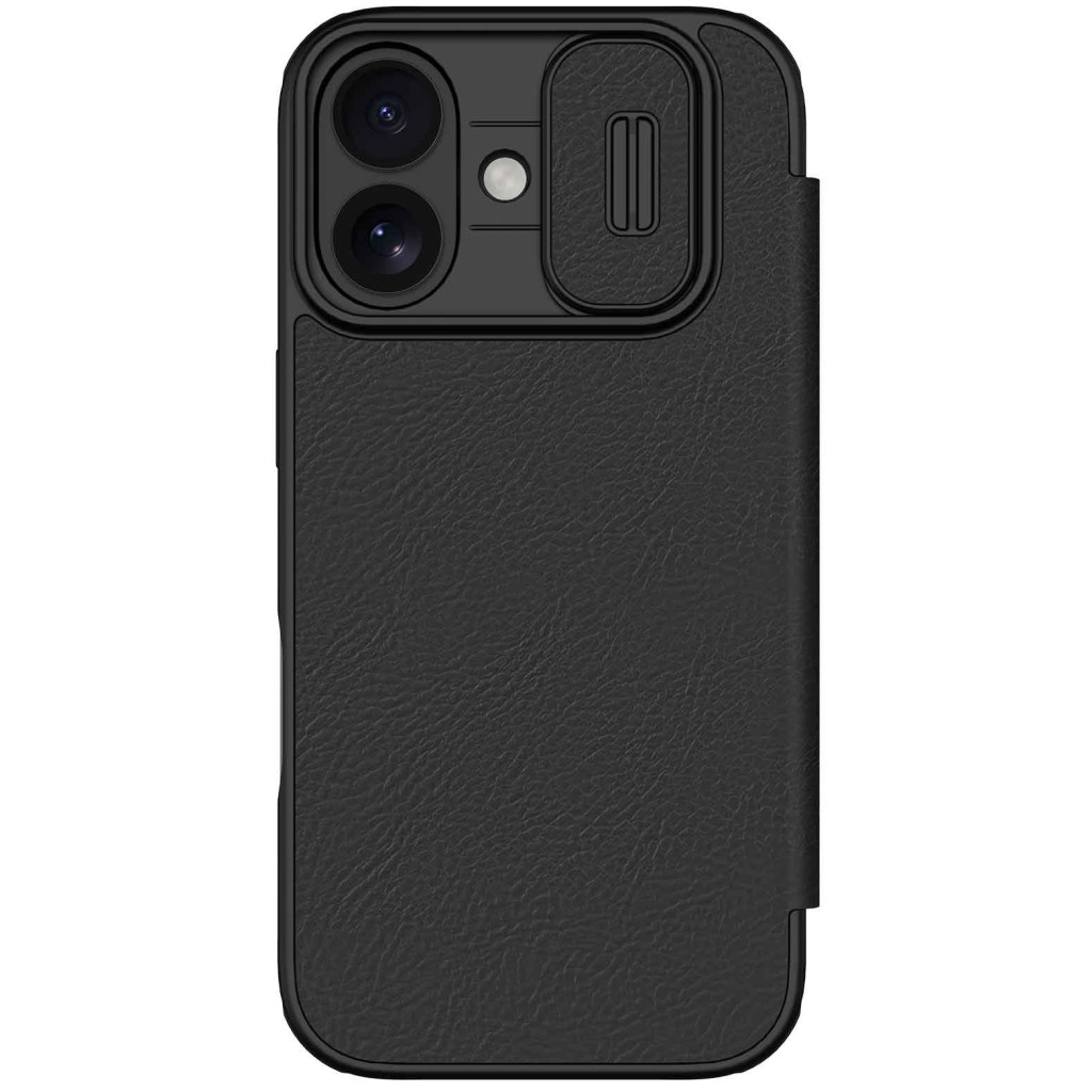 Nillkin Qin Pro Apple iPhone 17 bőr flip tok, fekete