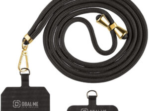 OBAL:ME NeckTag Allure Rope nyakba / vállra akasztható univerzális telefontartó, fekete