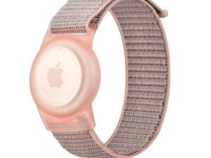 Tech-Protect Nylon Apple Airtag / Airtag 2 tok szíjjal gyerekeknek, rózsaszín