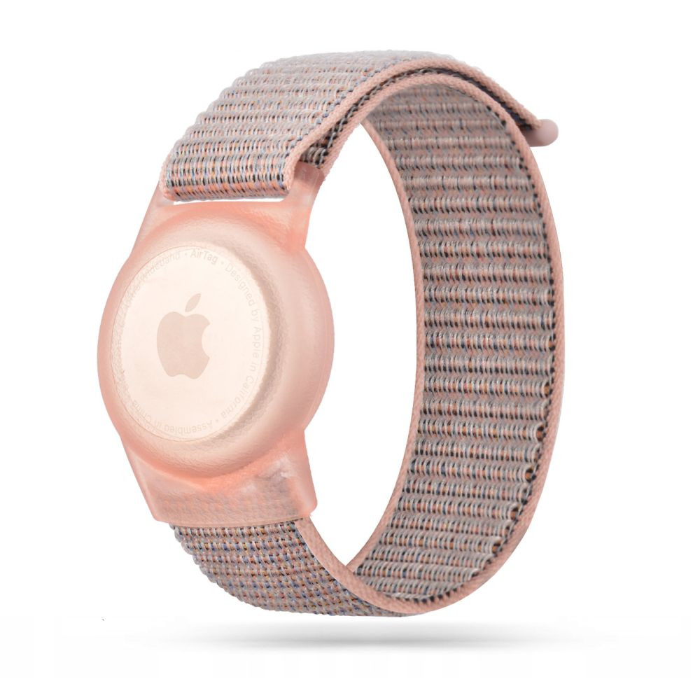Tech-Protect Nylon Apple Airtag / Airtag 2 tok szíjjal gyerekeknek, rózsaszín