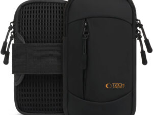 Tech-Protect M6 univerzális tartó / táska, futáshoz / sportoláshoz / túrázáshoz, fekete-narancs