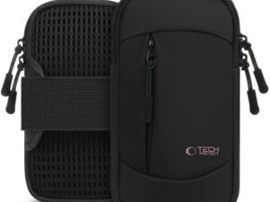 Tech-Protect M6 univerzális tartó / táska, futáshoz / sportoláshoz / túrázáshoz, fekete-rózsaszín