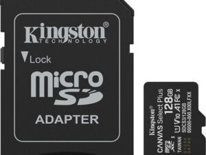 Kingston Canvas Select Plus micro SD kártya, 128GB, SDSC3, fekete