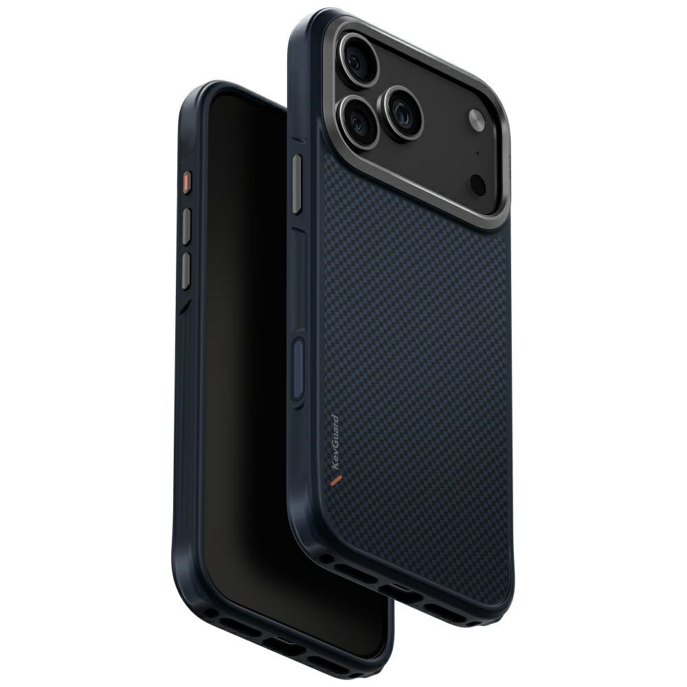 Uniq Keva Magclick Apple iPhone 17 Pro MagSafe Aramid tok, sötétkék