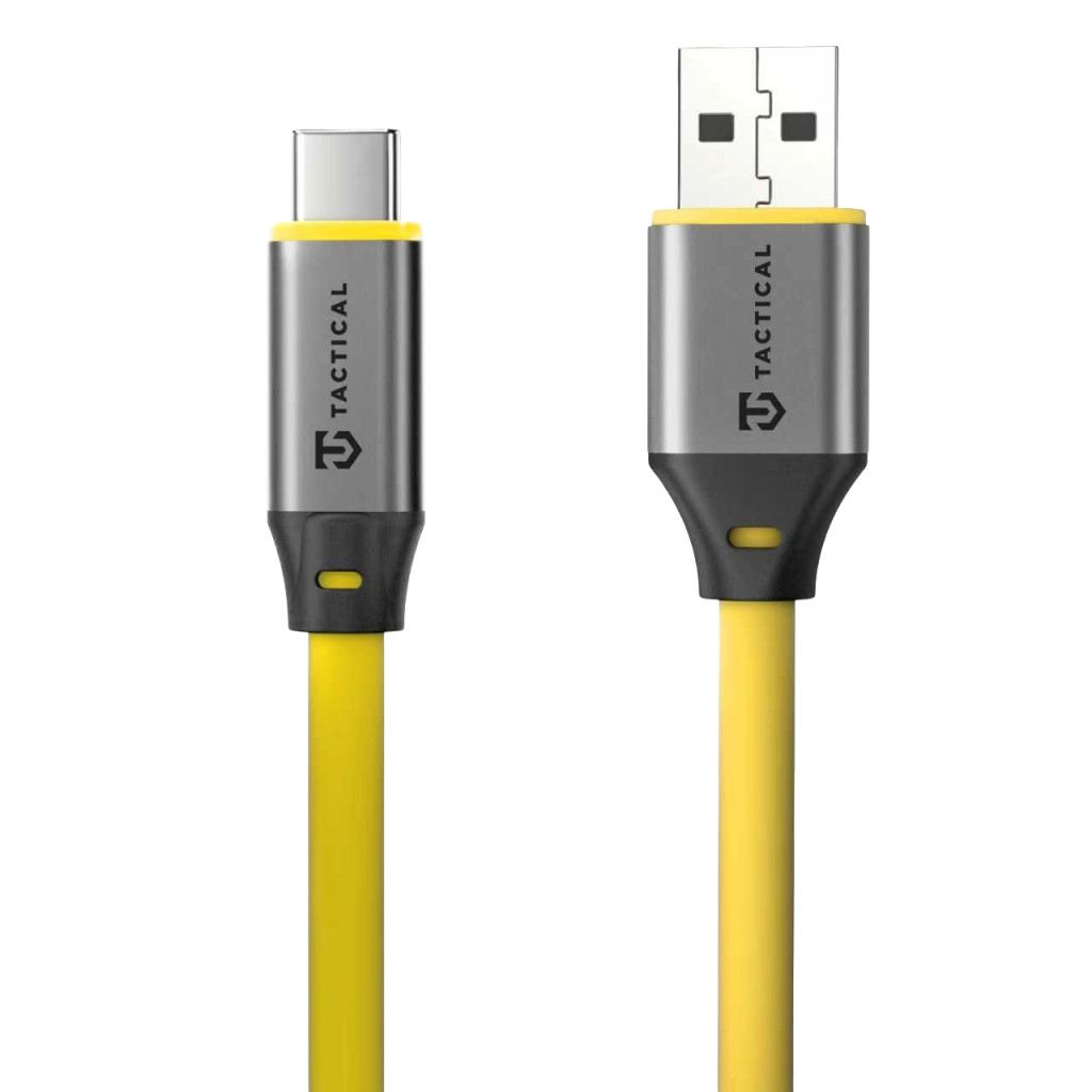 Tactical Fat Man 2.0 USB-A-USB-C töltő- és adatkábel, szilikon, 1m, sárga