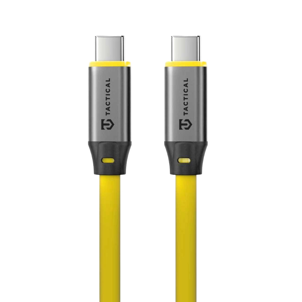 Tactical Fat Man 2.0 USB-C-USB-C töltő- és adatkábel, szilikon, 1m, sárga
