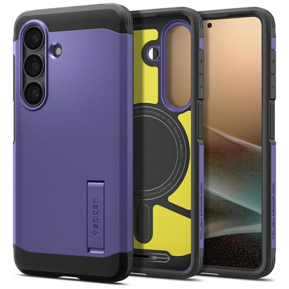 Spigen Tough Armor MagFit Samsung Galaxy S26 tok, MagSafe, Ash Violet, lila