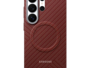 Samsung Carbon Magnet Samsung Galaxy S26 Ultra gyári hátlap tok, Aramid, MagSafe, korall piros