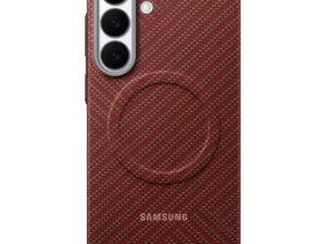 Samsung Carbon Magnet Samsung Galaxy S26 Plus gyári hátlap tok, Aramid, MagSafe, korall piros