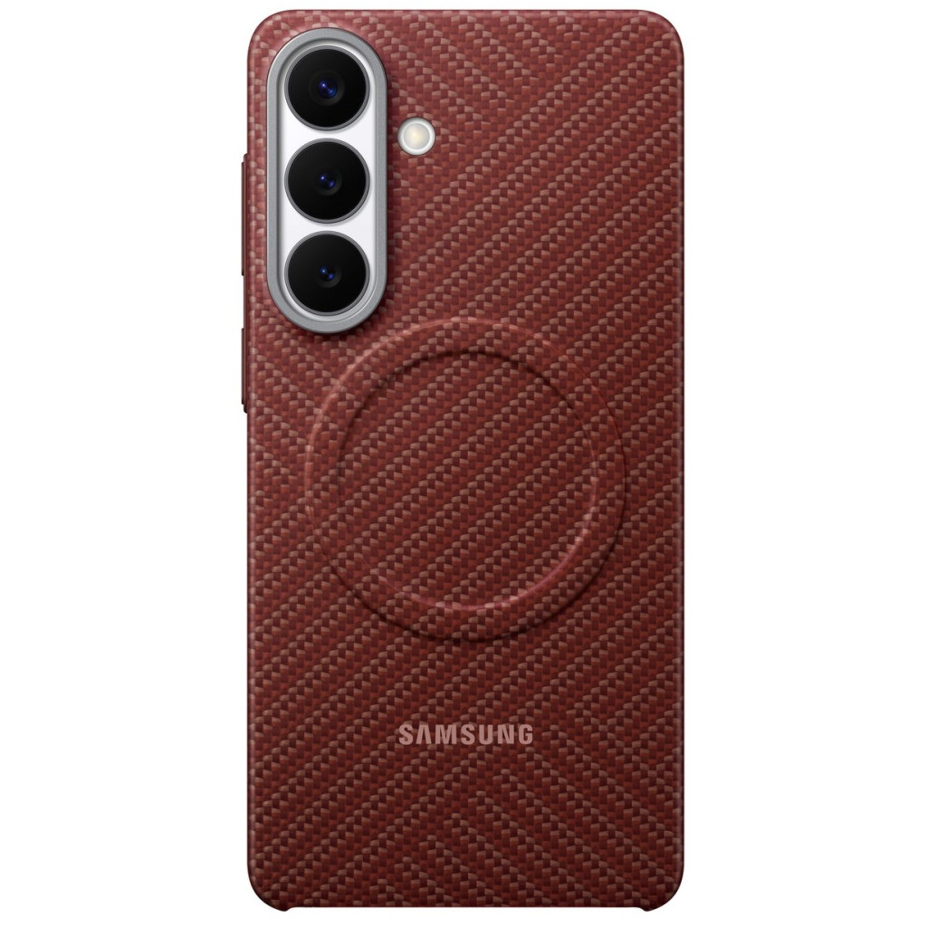 Samsung Carbon Magnet Samsung Galaxy S26 Plus gyári hátlap tok, Aramid, MagSafe, korall piros