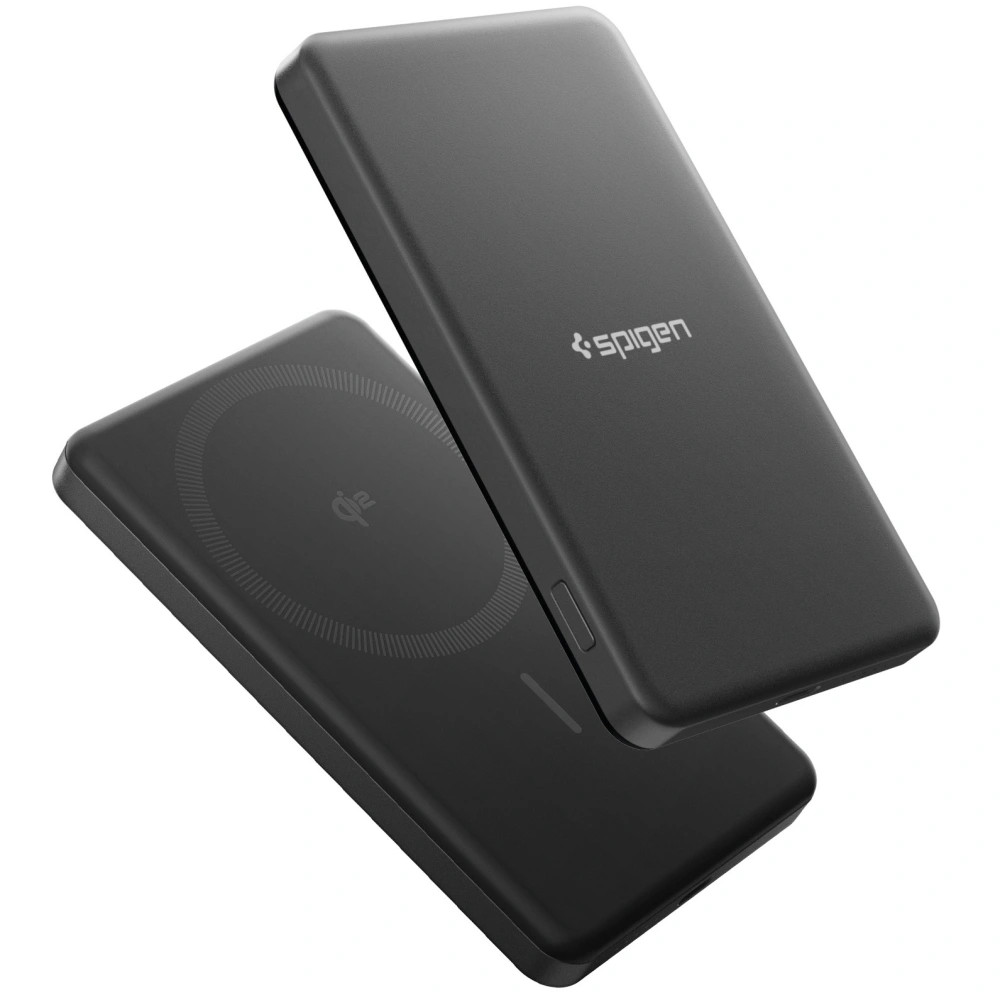 Spigen EA2205MQ Essential Powerbank / külső akkumulátor, mágneses, MagSafe, kompakt, 5000mAh, 22.5W, Qi2, fekete