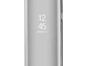 Samsung Galaxy A10e SM-A102U, Oldalra nyíló tok, hívás mutatóval, Smart View Cover, ezüst (utángyártott)