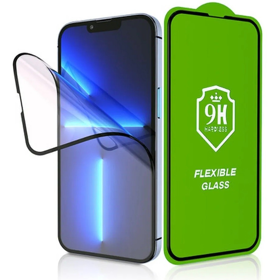 Samsung Galaxy S21 Ultra 5G SM-G998, Kijelzővédő fólia, ütésálló fólia, Tempered Glass (edzett üveg), ujjlenyomat támogatás, 5D, Full Cover, Nano Flexi Glass, fekete
