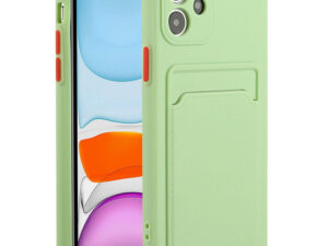 Apple iPhone X / XS, Szilikon tok, kártyatartóval, Wooze Card Slot, világoszöld