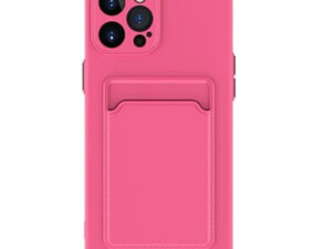 Samsung Galaxy S20 Ultra 5G SM-G988, Szilikon tok, kártyatartóval, Wooze Card Slot, magenta