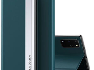 Apple iPhone 13 Pro, Oldalra nyíló tok, stand, Wooze Silver Line, sötétzöld