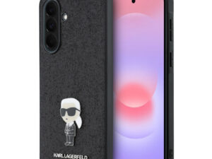Karl Lagerfeld Fixed Glitter Metal Ikonik Samsung Galaxy A57 tok, fekete