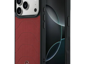 Mercedes Leather Mesh with Bow Line Apple iPhone 17 Pro MagSafe tok, piros