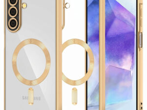 Tech-Protect MagFlex Samsung Galaxy A27 hátlap tok, MagSafe, átlátszó-arany (fényes)