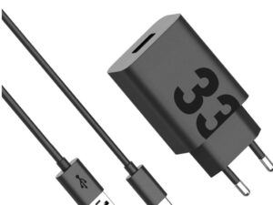 Motorola TurboPower USB-A gyári hálózati töltő + USB-C töltő-és adatkábel, 1m, 33W, fekete