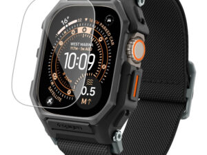 Spigen Lite Fit Pro Apple Watch Ultra 3 / 2 / 1 49mm tok / szíj, kijelzővédő felülettel, matt fekete