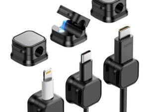 Bluestar PJ-OCZ7 mágneses kábelrendszerező 3db kábelhez, fekete