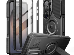 Tech-Protect Kevlar Samsung Galaxy S26 Ultra MagSafe tok kameravédelemmel, kitámasztóval kijelző védelemmel, fekete