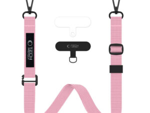 Tech-Protect C6S vállpánt / univerzális pánt telefonra rögzíthető, rózsaszín (crossbody pánt)