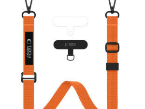 Tech-Protect C6S vállpánt / univerzális pánt telefonra rögzíthető, narancs (crossbody pánt)