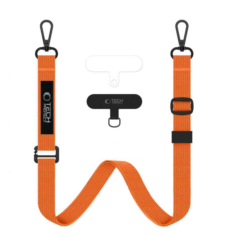 Tech-Protect C6S vállpánt / univerzális pánt telefonra rögzíthető, narancs (crossbody pánt)