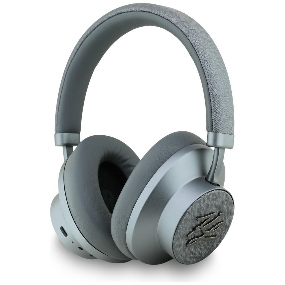 Karl Lagerfeld Grained Initials vezeték nélküli fejhallgató aktív zajszűréssel, bluetooth, ANC, szürke