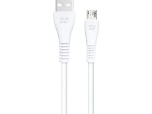 Blue Star USB-A-Micro-USB adat- és töltőkábel, 2A, 1m, fehér