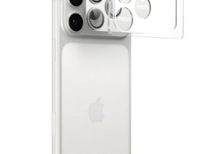 Spigen Glas.tR EZ Fit Apple iPhone 17 Pro Max tempered glass kameravédő üvegfólia felhelyező kerettel, ezüst