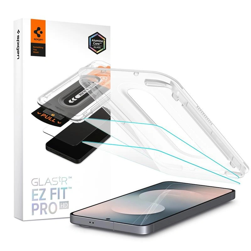 Spigen Glas.tR EZ Fit Pro Samsung Galaxy S25 FE tempered kijelzővédő fólia felhelyező kerettel (2db)