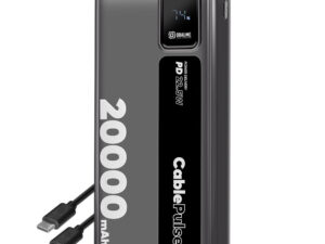 OBAL:ME CablePulse powerbank / külső akkumulátor beépített kábellel, digitális kijelzővel, 20000mAh, 22,5W, fekete
