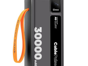 OBAL:ME CablePulse powerbank / külső akkumulátor beépített kábellel, digitális kijelzővel, 30000mAh, 22,5W, fekete