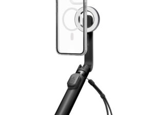 Spigen S571W Bluetooth mágneses Selfie-bot / selfie tripod, MagSafe, kompakt, töltő-és adatkábellel, fekete