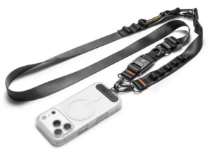 Spigen DA30M univerzális nyakpánt / pánt karabinerrel, Crossbody, fekete