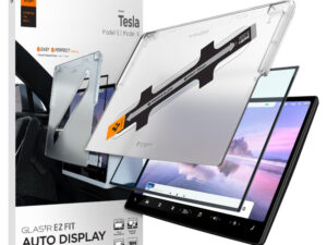 Spigen Tesla Glas.Tr EZ Fit Tesla kijelzővédő üvegfólia, Model X 2022-2026 / Model S 2021-2026 kompatibilis, fekete