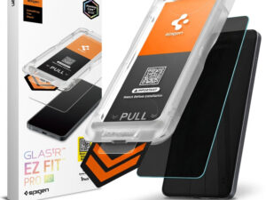 Spigen Glas.tR EZ Fit Pro Privacy Samsung Galaxy S26 tempered kijelzővédő fólia felhelyező kerettel, privacy