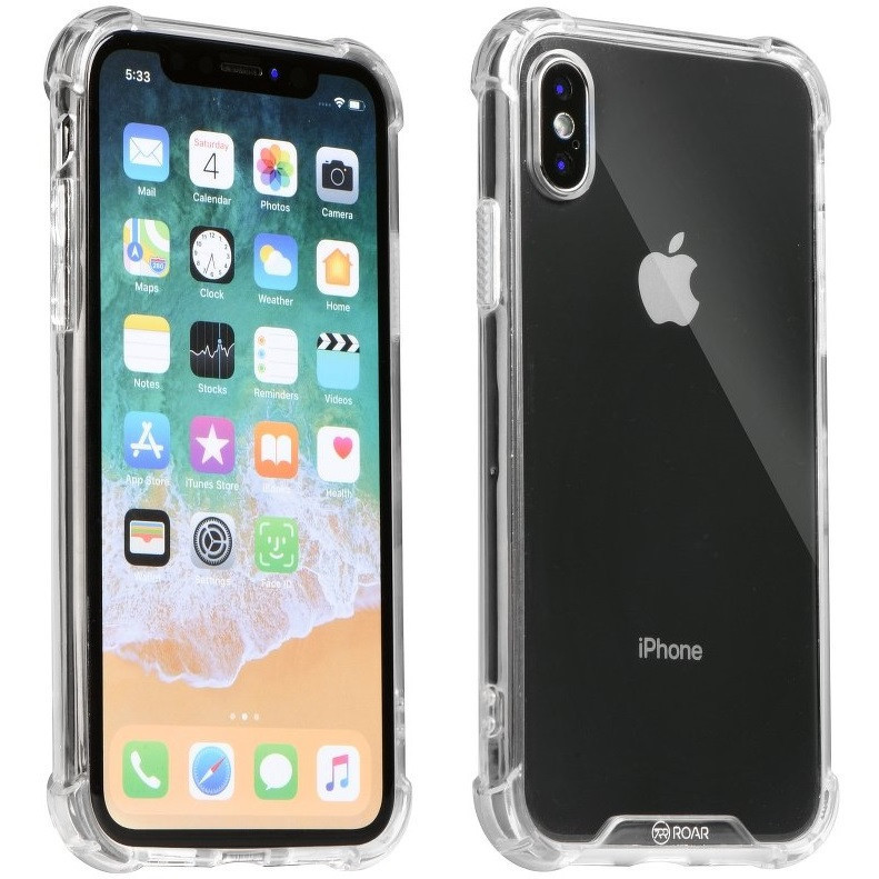 Apple iPhone Air (2025), Szilikon védőkeret, akril hátlap, közepesen ütésálló, Armor Jelly Case, Roar, átlátszó