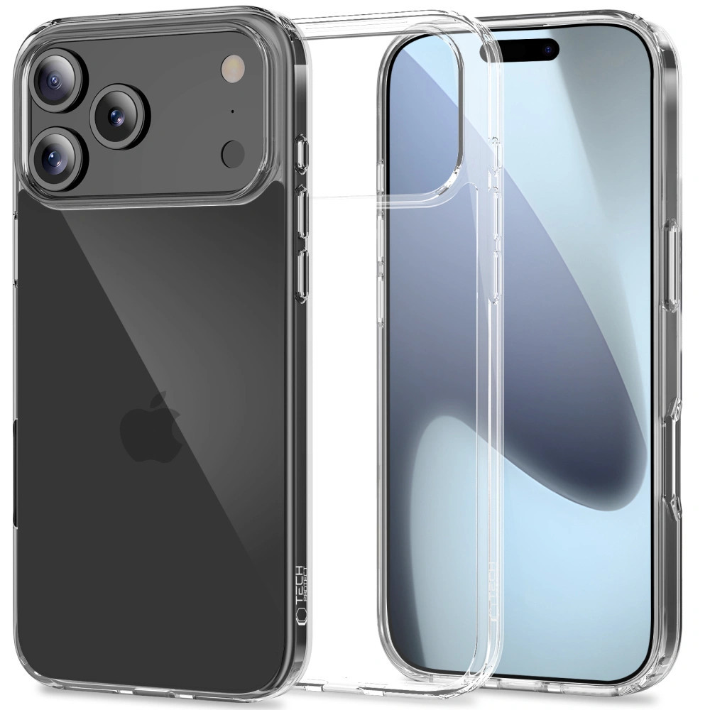 Apple iPhone 17 Pro Max, Műanyag hátlap védőtok + szilikon keret, FlexAir Hybrid, átlátszó