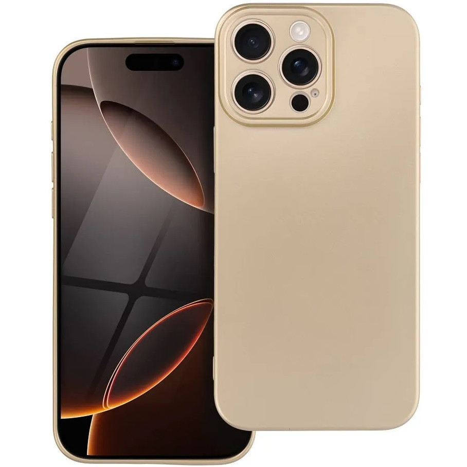 Apple iPhone Air (2025), Szilikon tok, mikrofiber plüss belső, csillogó hátlap, Metallic Case, arany