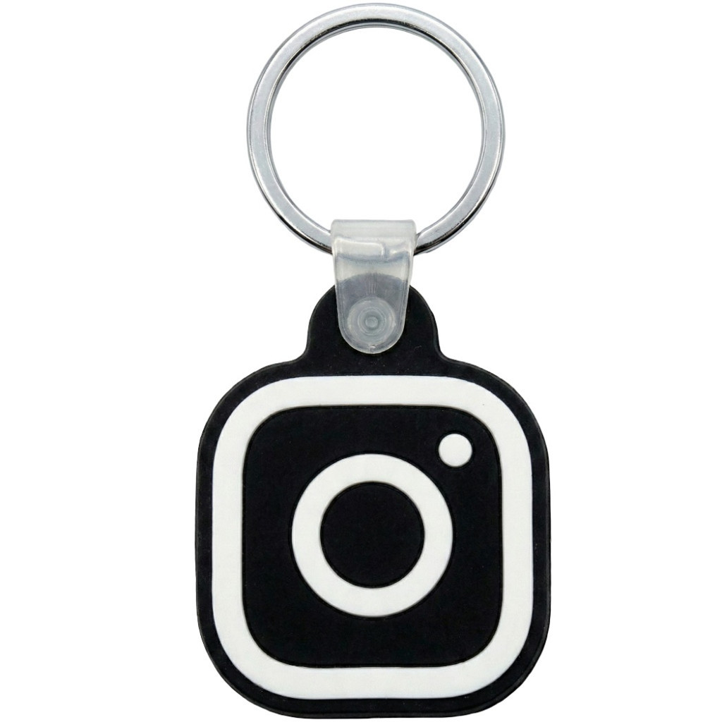 Közösségi média kulcstartó, NFC chippel, Instagram logóval, NFC Keychain, fekete/fehér