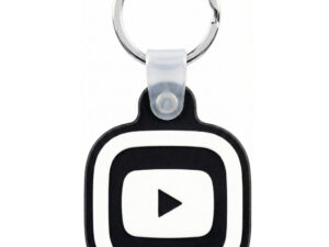 Közösségi média kulcstartó, NFC chippel, Youtube logóval, NFC Keychain, fekete/fehér